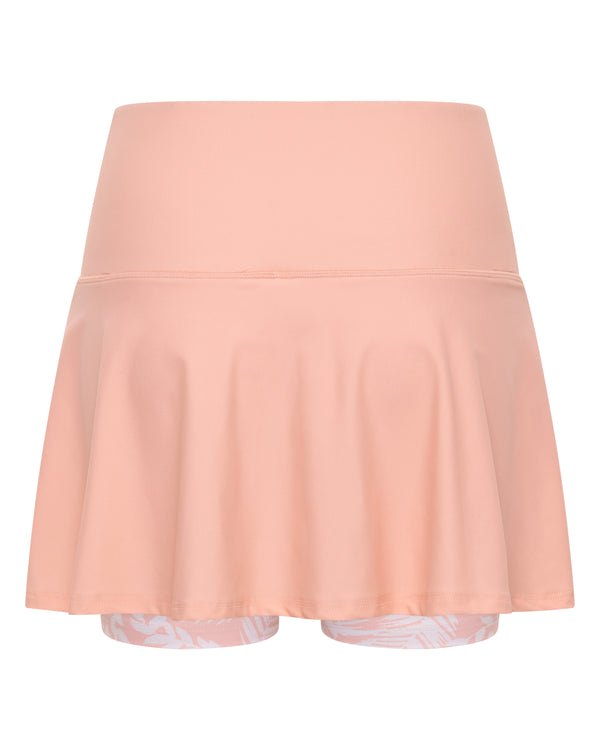 Coral Premium Longer Style Skirt with Leaf Patterned Undershorts