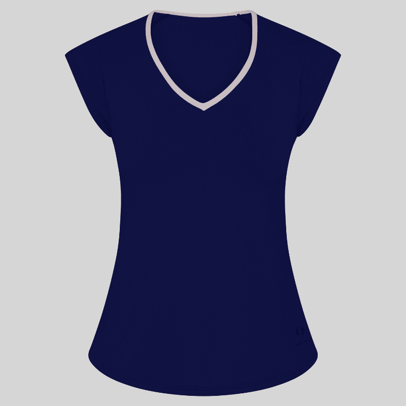 Navy/White Classic Cap Sleeve Top - Slice Avenue