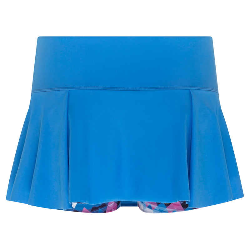Premium Skirt - Azure Blue (Patterned Inner Shorts)