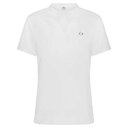 Women's Short Sleeve Collared Top - White