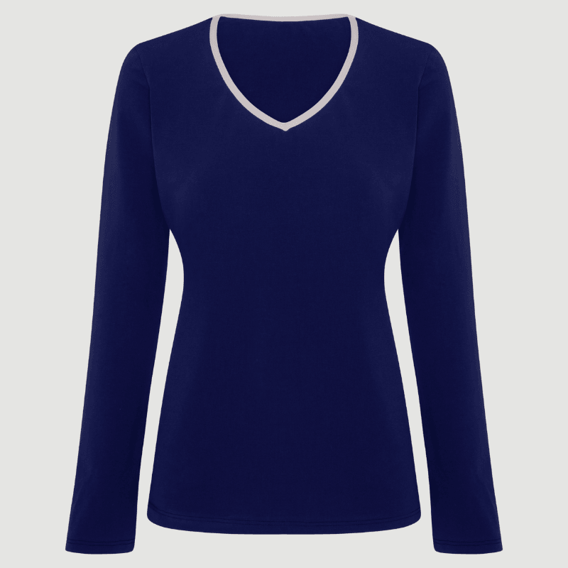 Navy Classic Long Sleeve Top - Slice Avenue